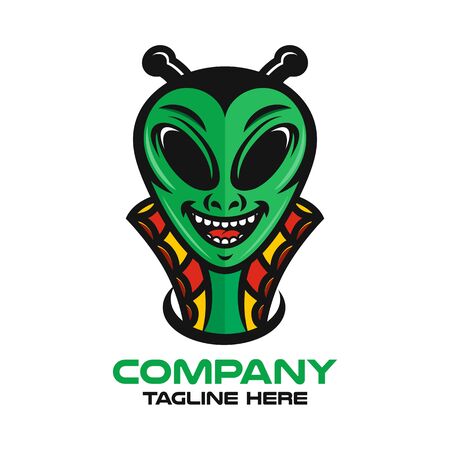 Modern mascot is an alien logo. Vector illustration.のイラスト素材