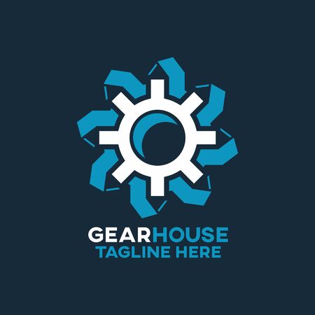 Modern gear house. Vector illustration.のイラスト素材