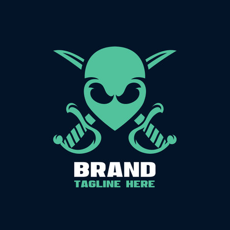 Modern alien pirate mascotのイラスト素材
