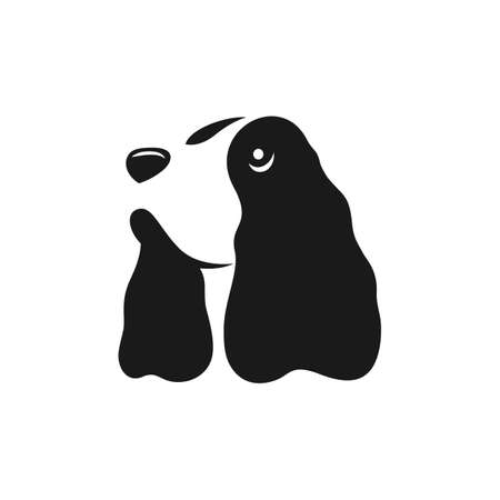 Modern dog english cocker spaniel logo. Vector illustration.のイラスト素材