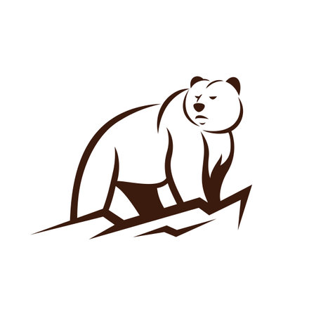 Bear logo design, vector illustrationのイラスト素材