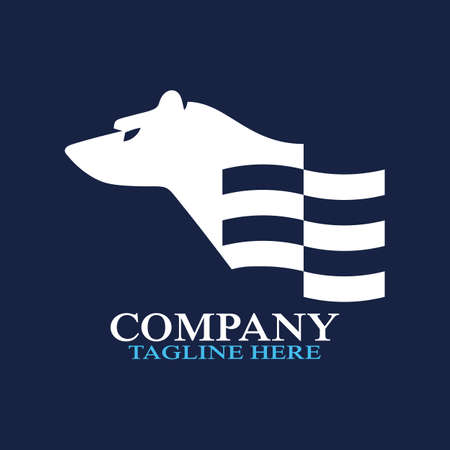 Modern polar bear flag logo. Vector illustrationのイラスト素材