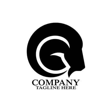 Modern goat letter G logo. vector illustrationのイラスト素材