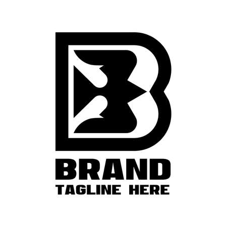 Modern letter B bird logo. vector illustrationのイラスト素材