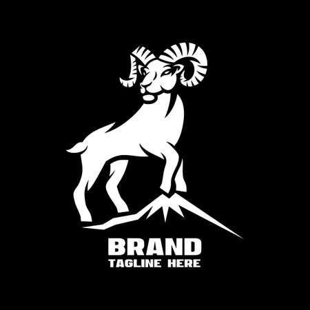 Modern mountain ram logo. vector illustrationのイラスト素材