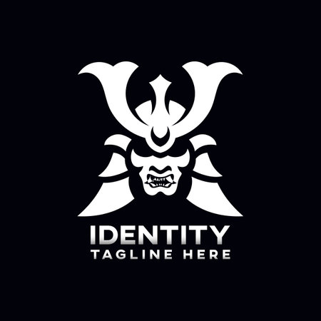 Cool simple warrior samurai logoのイラスト素材