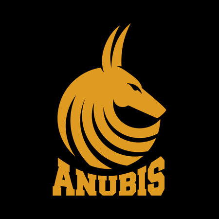 Modern Egyptian god Anubis logoのイラスト素材