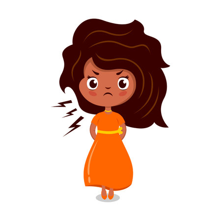 modern stylish girl child logoのイラスト素材