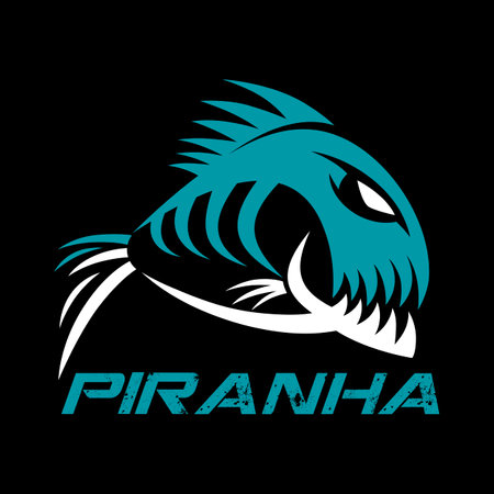 Modern fish predator piranha logoのイラスト素材