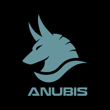 Modern Egyptian god Anubis logoのイラスト素材