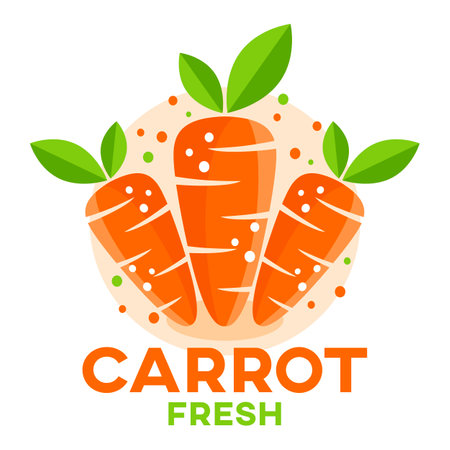 Modern vegan vegetable carrot logoのイラスト素材