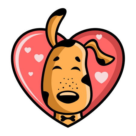 Funny and smart pet dog logoのイラスト素材