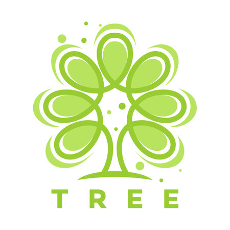 Abstract tree and flower logoのイラスト素材
