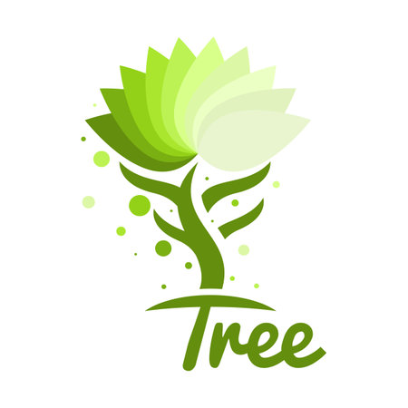 Modern creative leaf tree logoのイラスト素材