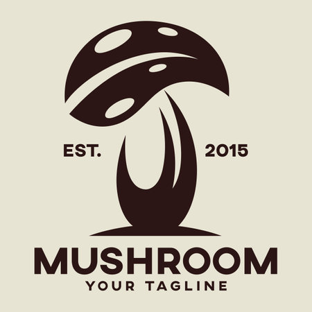 Modern mushroom logo. vector illustration.のイラスト素材