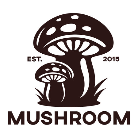 Modern mushroom logo. vector illustration.のイラスト素材