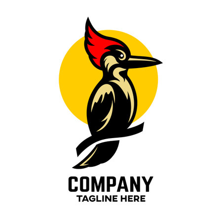 Creative and modern bird woodpecker logoのイラスト素材