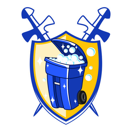 Trash can bin cleaning logoのイラスト素材