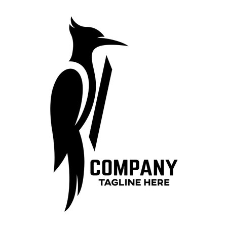 Creative and modern bird woodpecker logoのイラスト素材