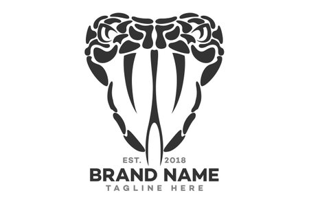 Modern logo of an angry snake. Vector illustration.のイラスト素材