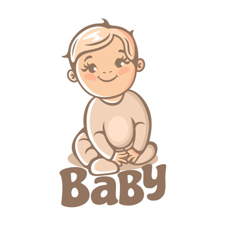 Modern cute baby logo. Vector illustrationのイラスト素材