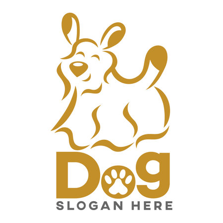 Modern funny dog ââlogo. Vector illustrationのイラスト素材