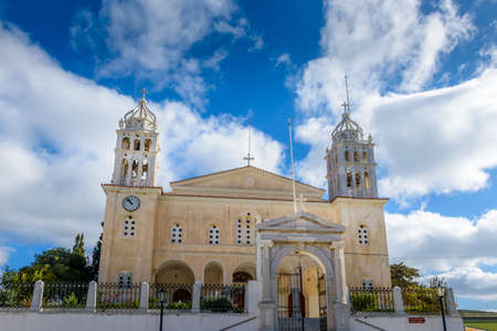 The cristian church of Agia Triada in the traditional village  lefkes Paros island, Greece a...