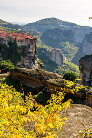 varlaam and Roussanou monastery, located on a unique rock formation  above the village of Kalambaka...