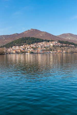 street view of Kastoria and the Lake Orestiada in north Greece.の写真素材