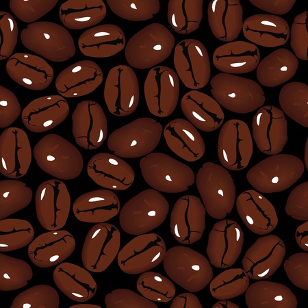 Coffee vector seamless beans background  illustrationのイラスト素材
