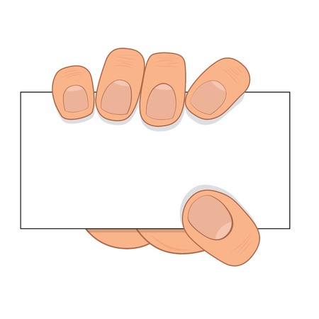 Hand hold paper card  Advertise illustration のイラスト素材