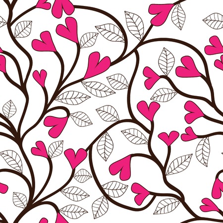 Heart flower seamless pattern  floral seamless texture のイラスト素材