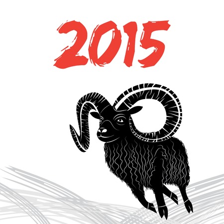 Chinese symbol goat 2015のイラスト素材