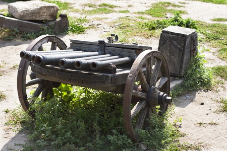 Ancient cannon on wheels photo