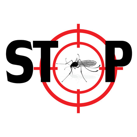 Stop zika virus. Vector qnat mosquto sign illustrationのイラスト素材