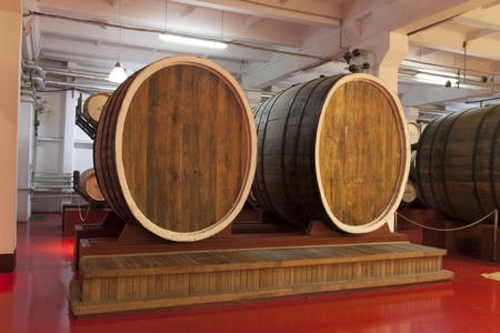 Barrels in the wine cellar photoのeditorial素材