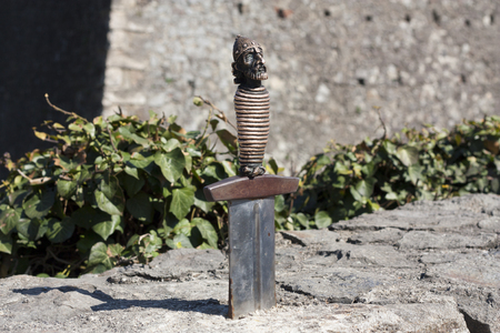 Laborec sculpture photo: Uzhhorod, Ukraine - April 2, 2017