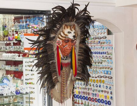 Tribal ethnic indian injuns mask with dog head photo