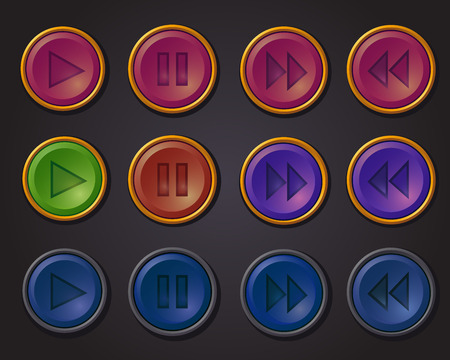 button setのイラスト素材
