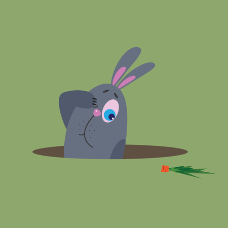 hungry rabbit, vector illustrationのイラスト素材