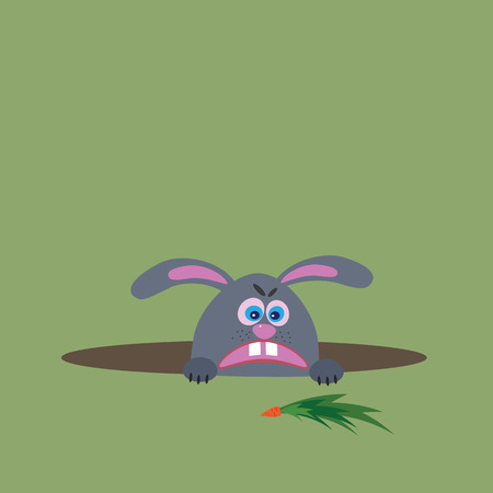 hungry rabbit, vector illustrationのイラスト素材