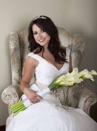 sitting brideの写真素材