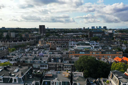Shot of mosaic roofs in Amsterdam, Netherlands