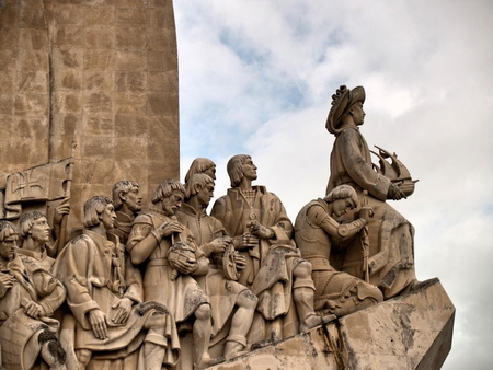 Detail of the Monument to the Discoveries in Lisbon, Portugal.