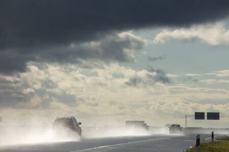 Rain on the road