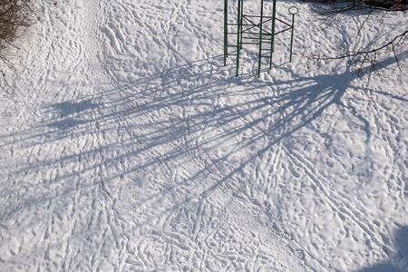 Snowy winter pathの写真素材