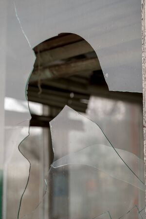 Broken windowの写真素材