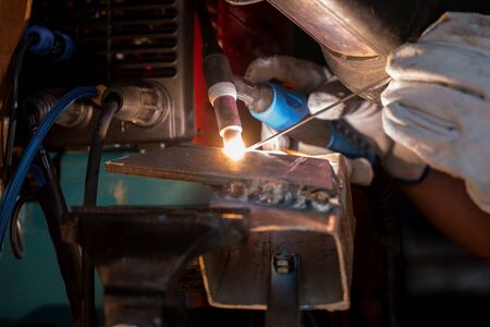 Man welding metalの写真素材