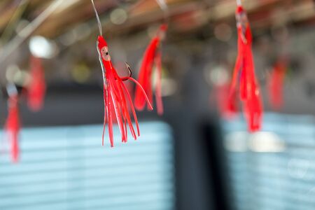 Fishing equipment is hanging