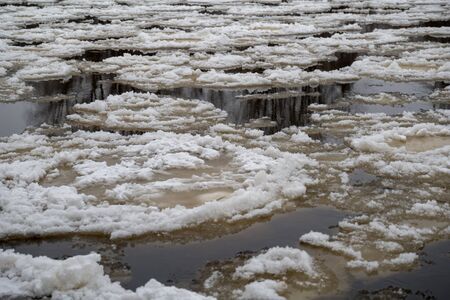 Ice floes in a river